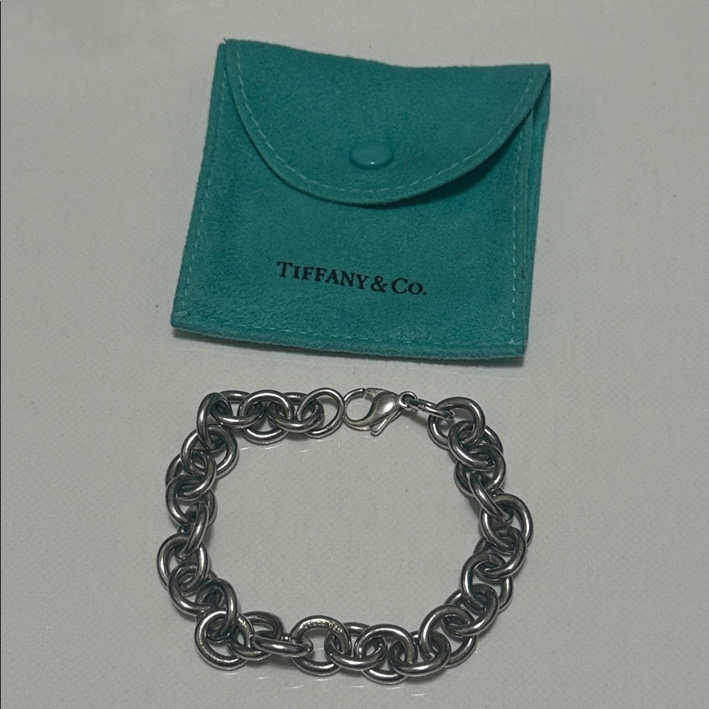 Tiffany & Co. Silver Bracelet with Teal Pouch - Picture 5 of 16